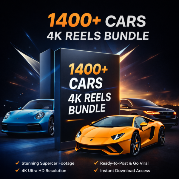 1400+ Cars 4K Reels Bundle (Supercar Content Pack)