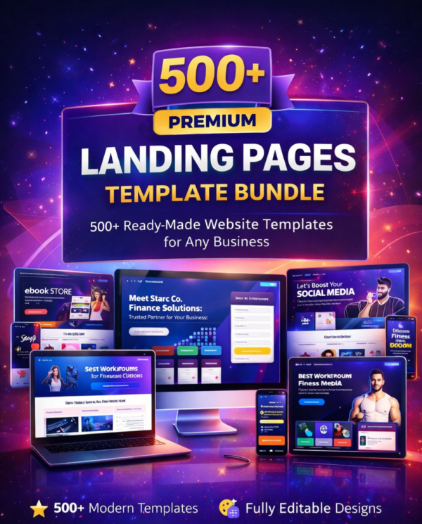 500+ Landing Page Templates Bundle (High-Converting Website Designs)
